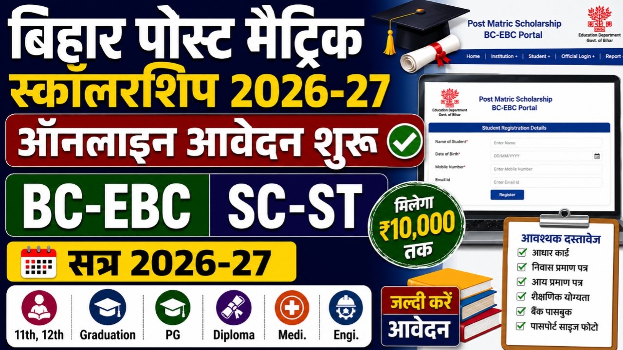 Bihar Post Matric Scholarship 2026-27